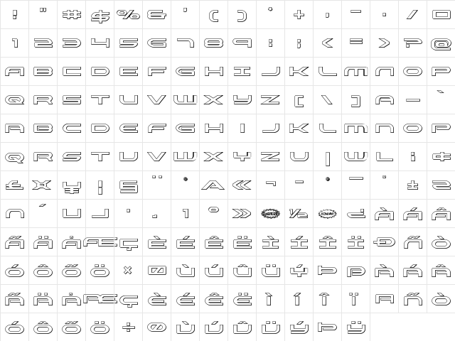 Antietam Outline Outline  glyph index