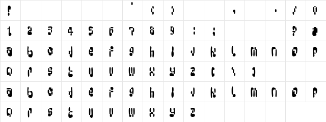 Berizoo Note Regular  glyph index