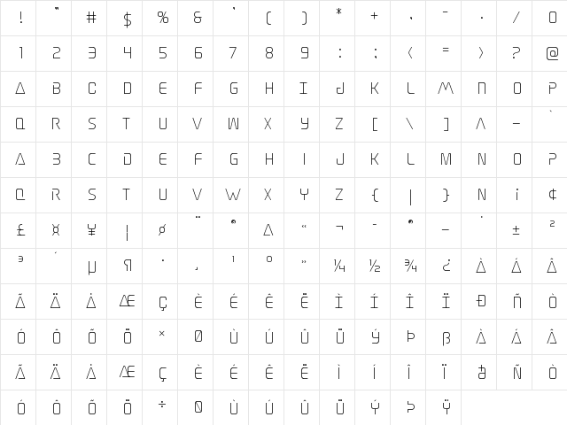 Elite Danger Title Regular  glyph index