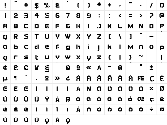 Airbrake Rounded  glyph index