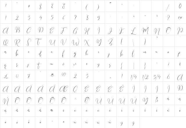 Love Surely Regular  glyph index