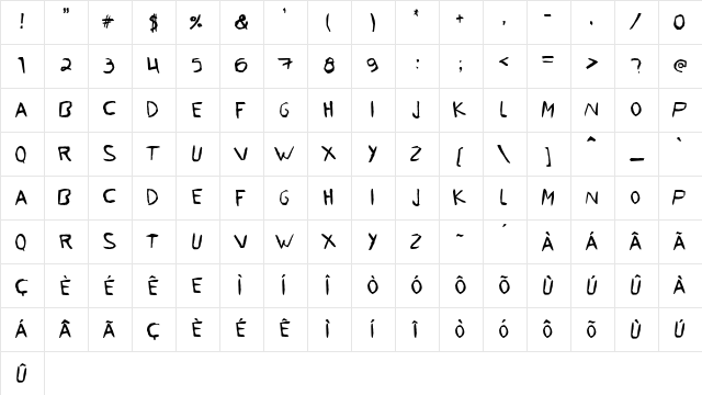 Fiado Fiado  glyph index