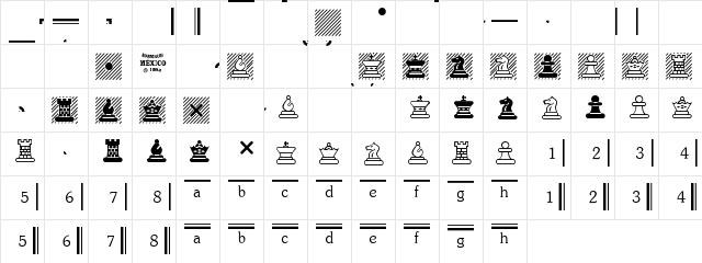 Chess Maya Regular  glyph index