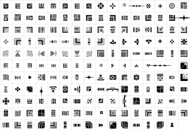 Bit KitOrnaments Regular  glyph index