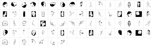 Faces Regular  glyph index