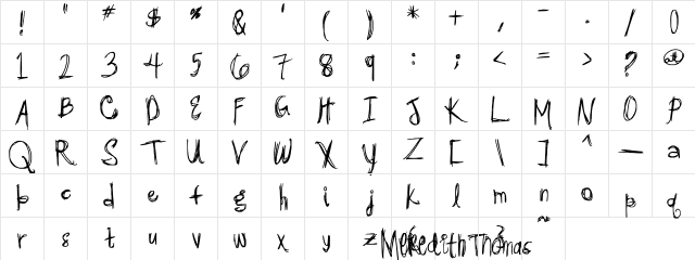 Luhyouone Regular  glyph index