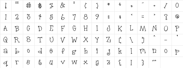 LD Jillemma Regular  glyph index