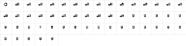 Chlub Regular  glyph index