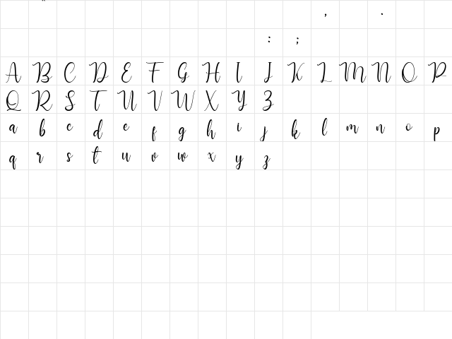 Manthine Personal Use Only Regular  glyph index