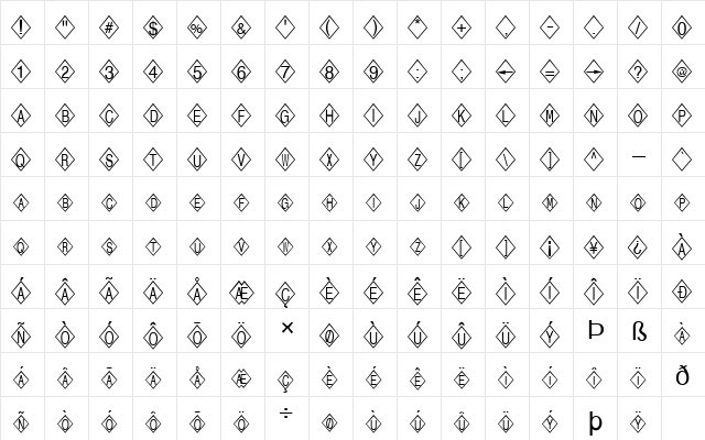 FZ BORDERS 20 Normal  glyph index