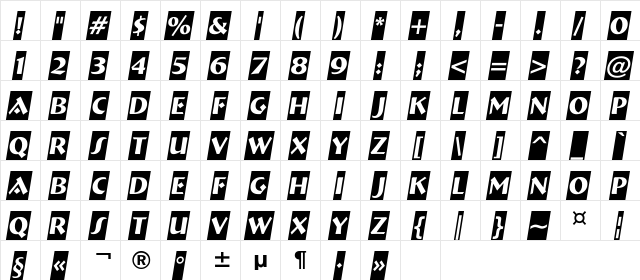 a_BremenCmObl Regular  glyph index