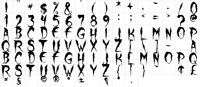 Wolf Moon Regular  glyph index