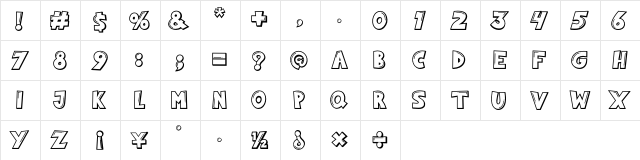 Plastic Love Regular  glyph index