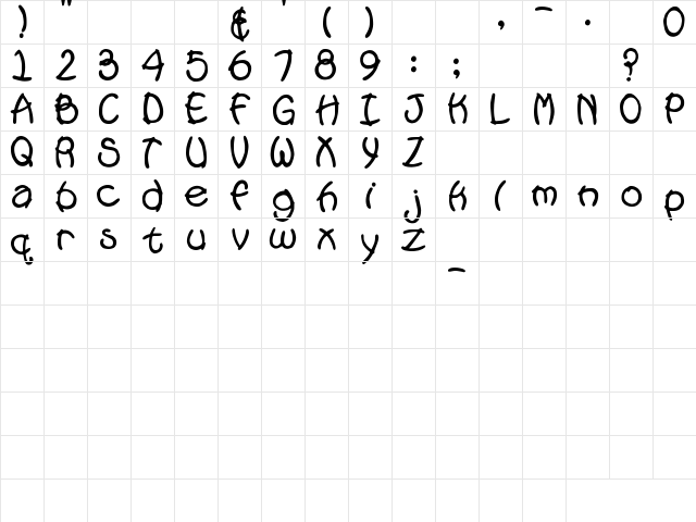 SBC Pool Noodle Regular  glyph index