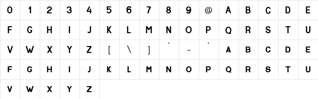 Basaro Regular  glyph index
