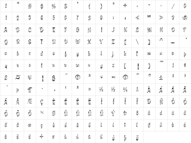 DTC Brody M24 Regular  glyph index