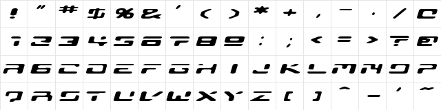 zasf Regular  glyph index