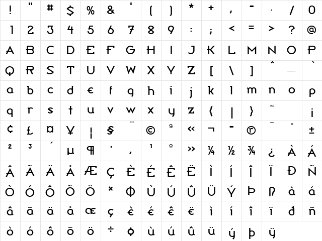 Broadband ICG Regular  glyph index