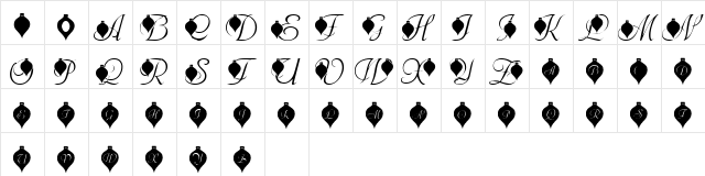 LMS Deck The Font Regular  glyph index