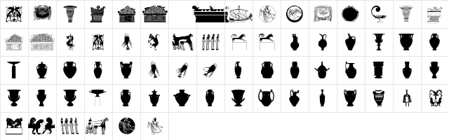 GreekArt Regular  glyph index