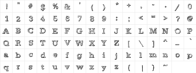 DayLight Light  glyph index