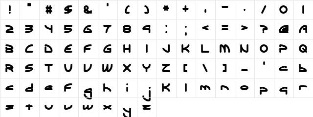 Ecliptic (BRK) Regular  glyph index