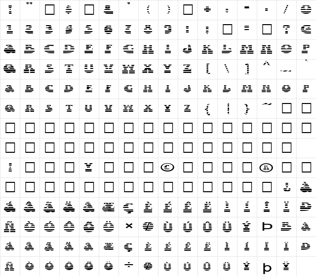 FZ JAZZY 16 STRIPED EX Normal  glyph index