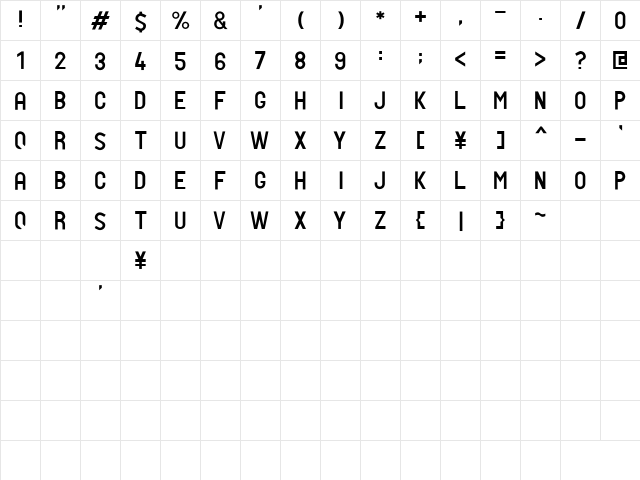 PTF NORDIC Std Lt Light  glyph index