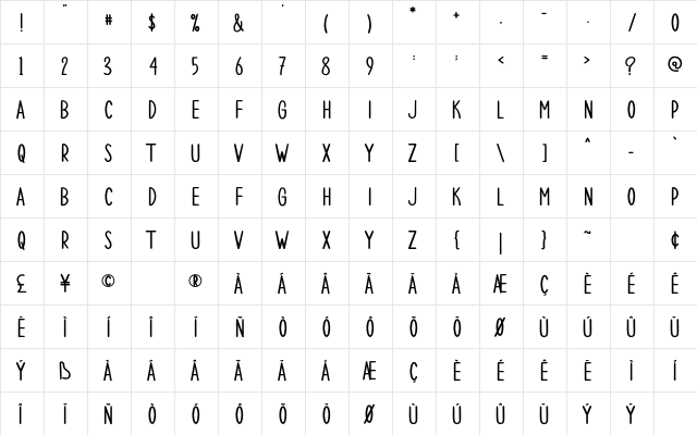 CHRISTMAS DAY Regular  glyph index