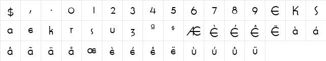 BernhardGothicSGA Regular  glyph index