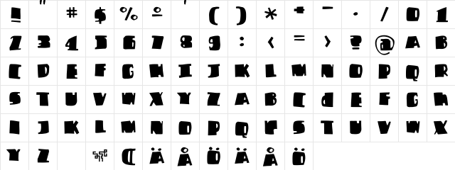 Fizzo Normal  glyph index