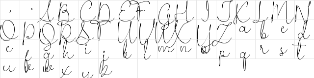 Wedding Ampersand Regular  glyph index