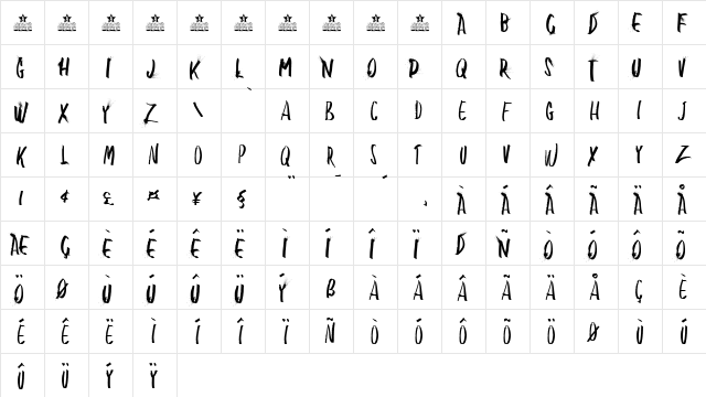 BLOW ME PERSONAL USE Regular  glyph index