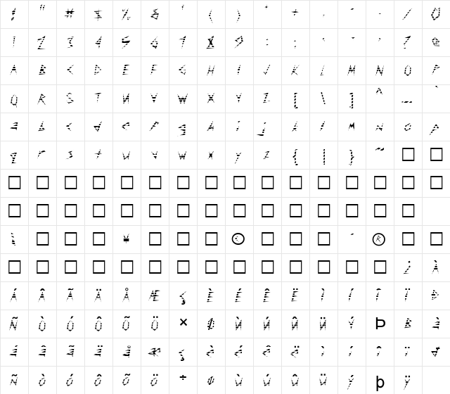 FZ UNIQUE 17 STRIPED Normal  glyph index