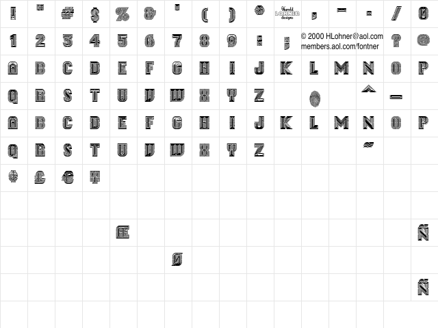 Lab Rat Regular  glyph index