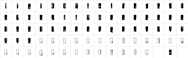 Kingthings Wrecktangle Regular  glyph index