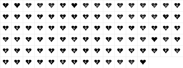 Jez Regular  glyph index