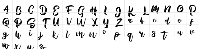 Hamble FREE Regular  glyph index