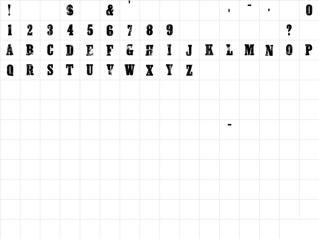 Danger Zone Warning Regular  glyph index
