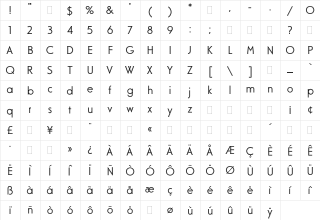 Odessa Plain  glyph index