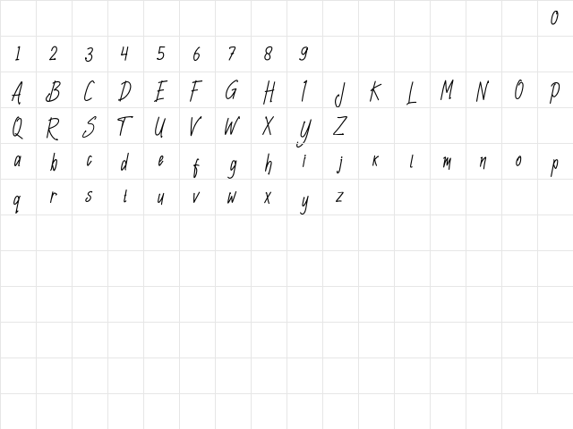 Andeldow Regular  glyph index