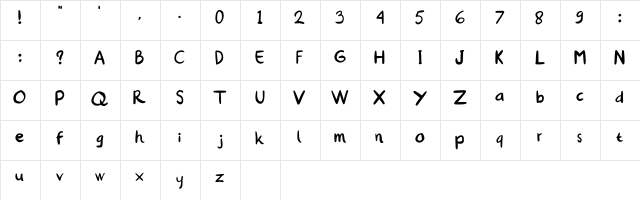 Reguloza Regular  glyph index