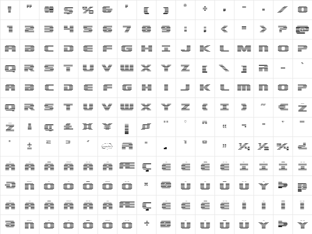 Dekaranger Gradient Regular  glyph index