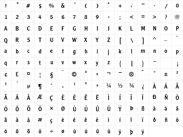 Ahmed LT Regular  glyph index