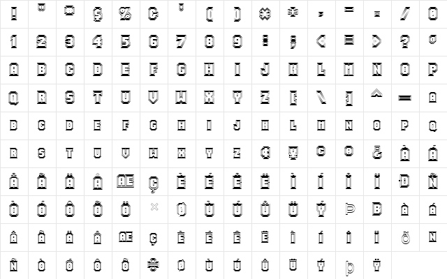 FZ UNIQUE 49 HOLLOW Normal  glyph index
