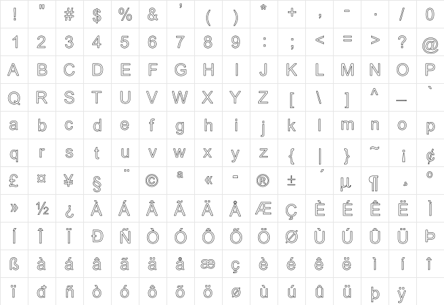 Dixon Ho Regular  glyph index