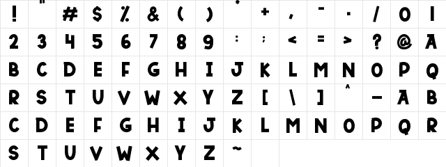 DUTSKY TIME Regular  glyph index