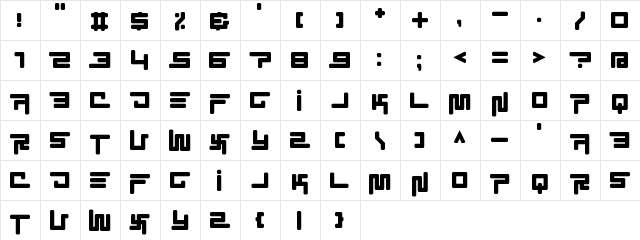 EC SimpliCity Regular  glyph index