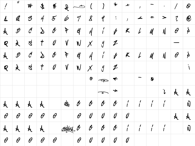 Beraka Regular  glyph index