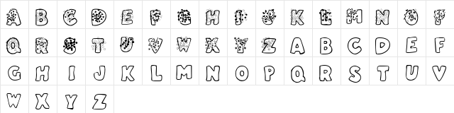 FontParty! Regular  glyph index